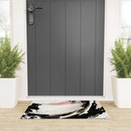 Crash: an abstract mixed media piece in black white and pink Welcome Mat Gallery Image 3
