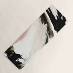Crash: an abstract mixed media piece in black white and pink Yoga Mat Gallery Image 1