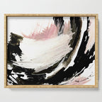 Crash: an abstract mixed media piece in black white and pink Serving Tray Gallery Image 1
