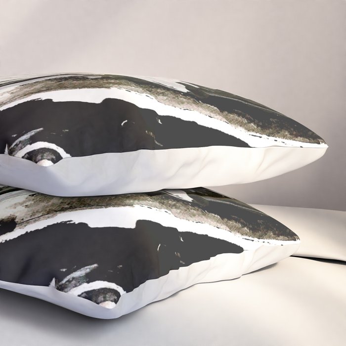 Crash: an abstract mixed media piece in black white and pink Pillow Sham Gallery Image 3