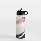 Crash: an abstract mixed media piece in black white and pink Water Bottle Gallery Image 1