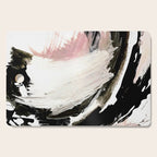 Crash: an abstract mixed media piece in black white and pink Cutting Board Gallery Image 1