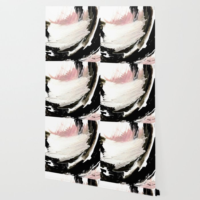 Crash: an abstract mixed media piece in black white and pink Wallpaper Gallery Image 2