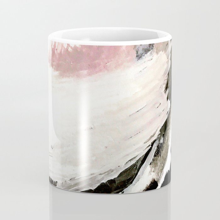 Crash: an abstract mixed media piece in black white and pink Coffee Mug Gallery Image 4