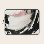 Crash: an abstract mixed media piece in black white and pink Laptop Sleeve Gallery Image 1