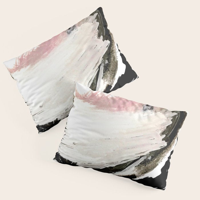 Crash: an abstract mixed media piece in black white and pink Pillow Sham Gallery Image 3