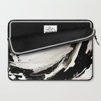 Crash: an abstract mixed media piece in black white and pink Laptop Sleeve Gallery Image 2