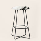 Crash: an abstract mixed media piece in black white and pink Stool Gallery Image 1