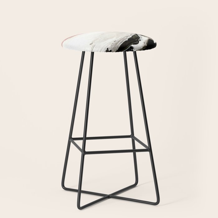 Crash: an abstract mixed media piece in black white and pink Stool Gallery Image 1