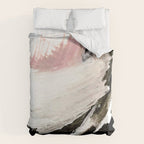 Crash: an abstract mixed media piece in black white and pink Duvet Cover Gallery Image 6