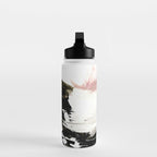 Crash: an abstract mixed media piece in black white and pink Water Bottle Gallery Image 3