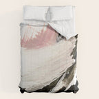 Crash: an abstract mixed media piece in black white and pink Comforter Gallery Image 6