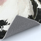 Crash: an abstract mixed media piece in black white and pink Rug Gallery Image 4