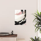 Crash: an abstract mixed media piece in black white and pink Poster Gallery Image 2