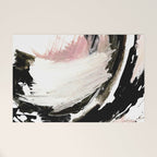 Crash: an abstract mixed media piece in black white and pink Welcome Mat Gallery Image 1