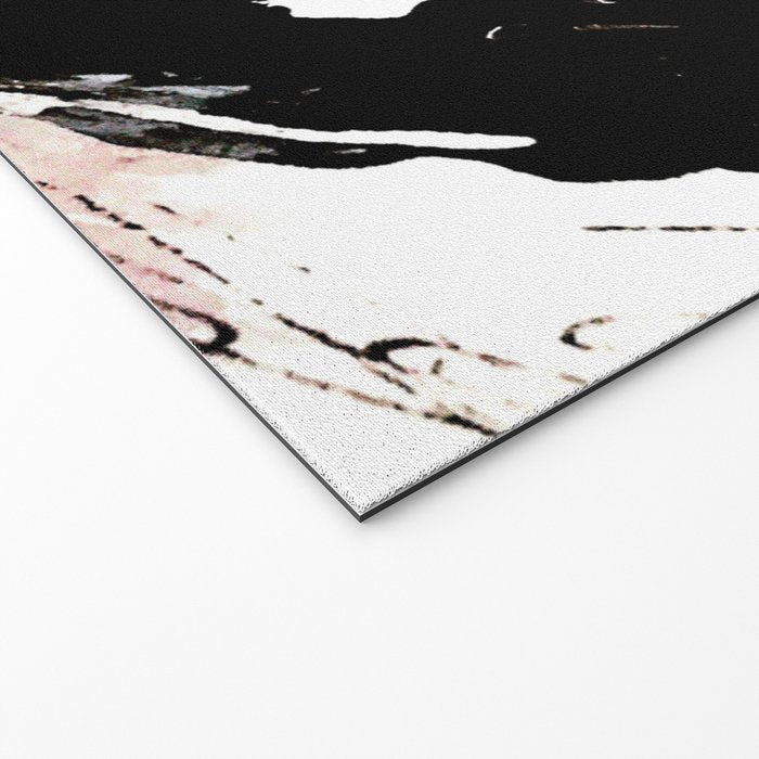 Crash: an abstract mixed media piece in black white and pink Welcome Mat Gallery Image 2
