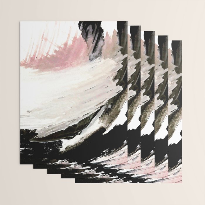 Crash: an abstract mixed media piece in black white and pink Wrapping Paper Gallery Image 3