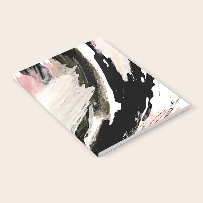 Crash: an abstract mixed media piece in black white and pink Notebook Gallery Image 1