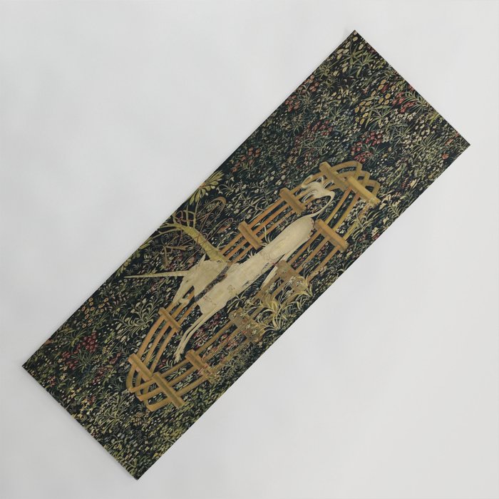 The Unicorn Rests in a Garden (from the Unicorn Tapestries) Yoga Mat Gallery Image 1
