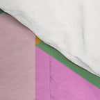 Retro Modern Pink Green Geometric Triangle Art Comforter Gallery Image 4