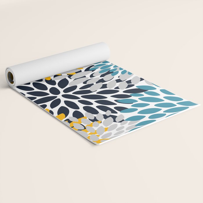 Modern Teal, Yellow and Blue Yoga Mat Gallery Image 2