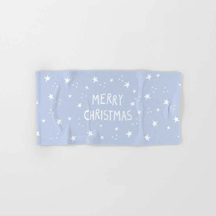 Merry Christmas light blue and white  Bath Towel Gallery Image 1