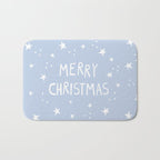 Merry Christmas light blue and white  Bath Mat Gallery Image 1