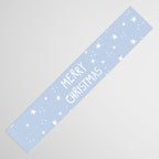 Merry Christmas light blue and white  Table Runner Gallery Image 3