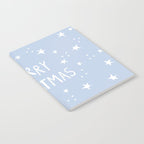 Merry Christmas light blue and white  Notebook Gallery Image 2