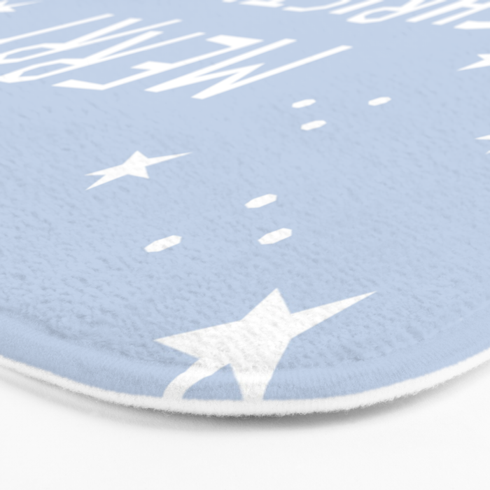 Merry Christmas light blue and white  Bath Mat Gallery Image 3