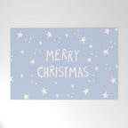 Merry Christmas light blue and white  Welcome Mat Gallery Image 1