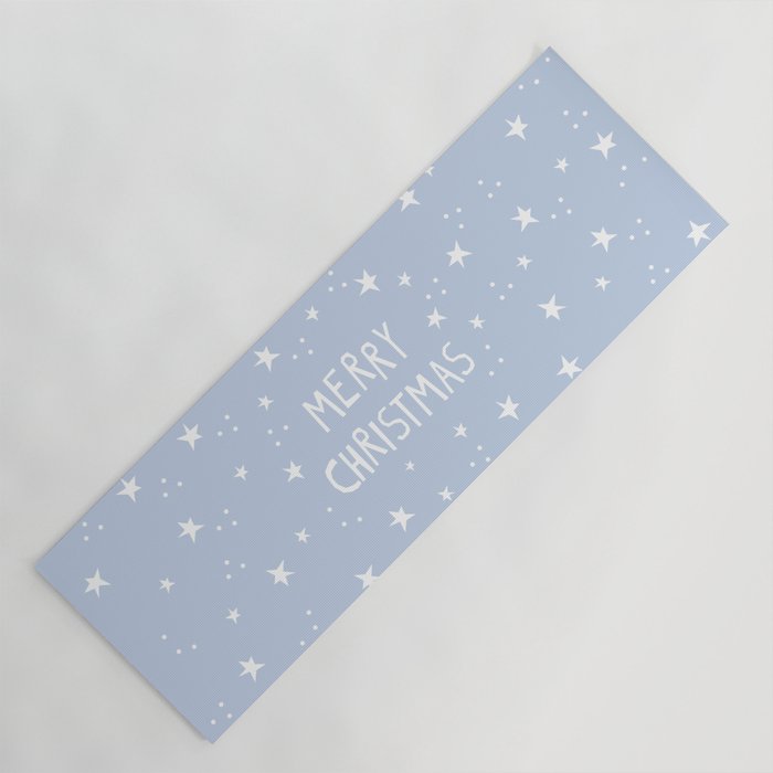 Merry Christmas light blue and white  Yoga Mat Gallery Image 1