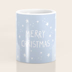 Merry Christmas light blue and white  Coffee Mug Gallery Image 4