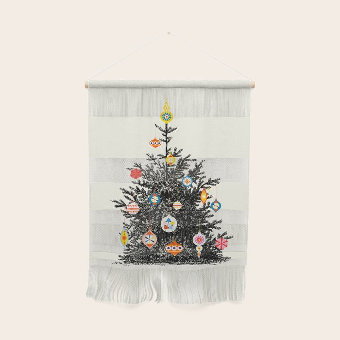 Retro Decorated Christmas Tree Wall Hanging Gallery Image 1