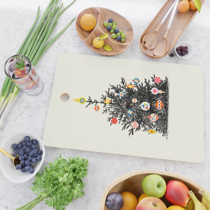 Retro Decorated Christmas Tree Cutting Board Gallery Image 2