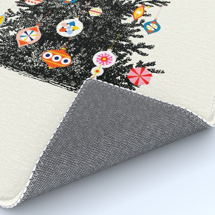 Retro Decorated Christmas Tree Rug Gallery Image 4