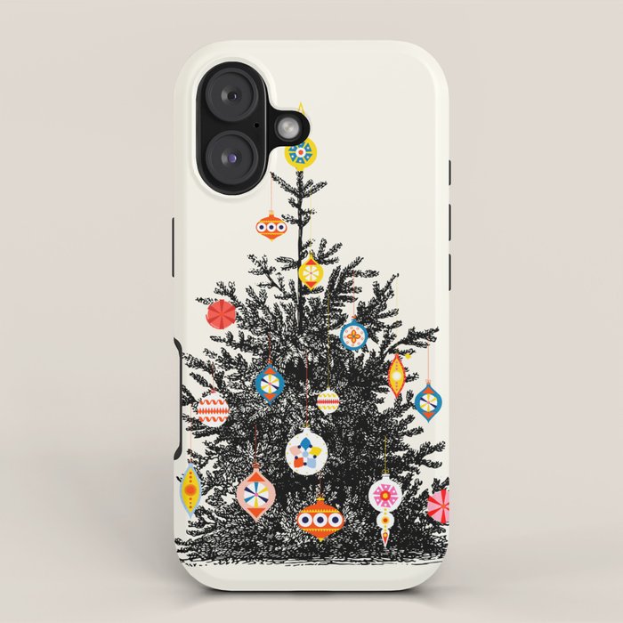 Retro Decorated Christmas Tree iPhone Case Gallery Image 1