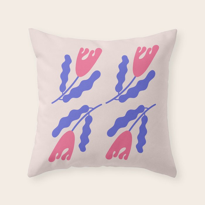 Wavy Flora Throw Pillow Gallery Image 6