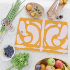 Abstract in Yellow and Cream Cutting Board Gallery Image 2