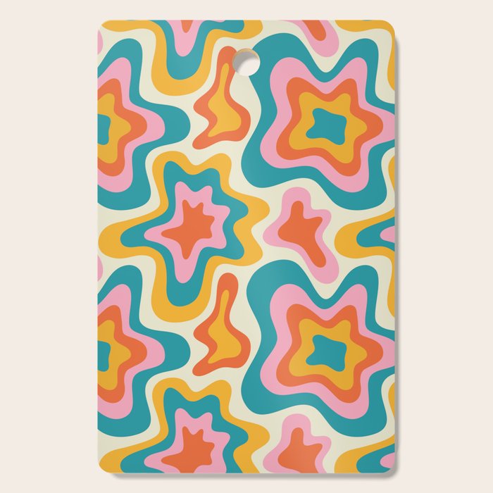 Colorful psychedelic hippie tie dye art pattern Cutting Board Gallery Image 1