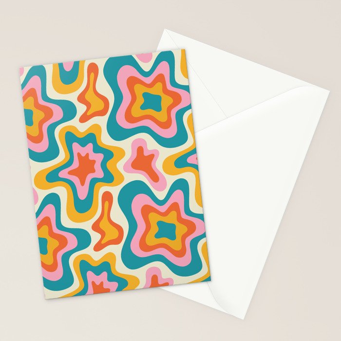 Colorful psychedelic hippie tie dye art pattern Stationery Card Gallery Image 2