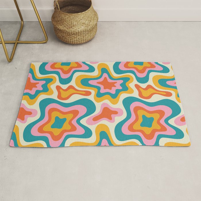 Colorful psychedelic hippie tie dye art pattern Rug Gallery Image 1