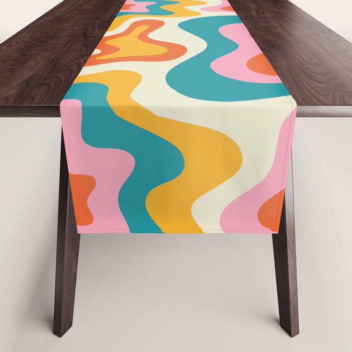 Colorful psychedelic hippie tie dye art pattern Table Runner Gallery Image 1