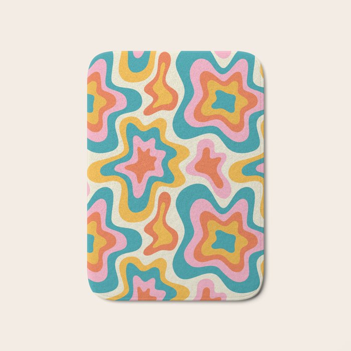 Colorful psychedelic hippie tie dye art pattern Bath Mat Gallery Image 1