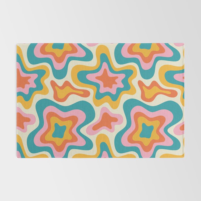 Colorful psychedelic hippie tie dye art pattern Rug Gallery Image 2