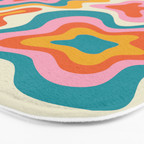 Colorful psychedelic hippie tie dye art pattern Bath Mat Gallery Image 3