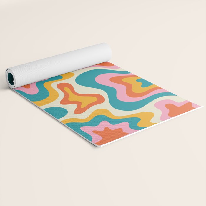Colorful psychedelic hippie tie dye art pattern Yoga Mat Gallery Image 2