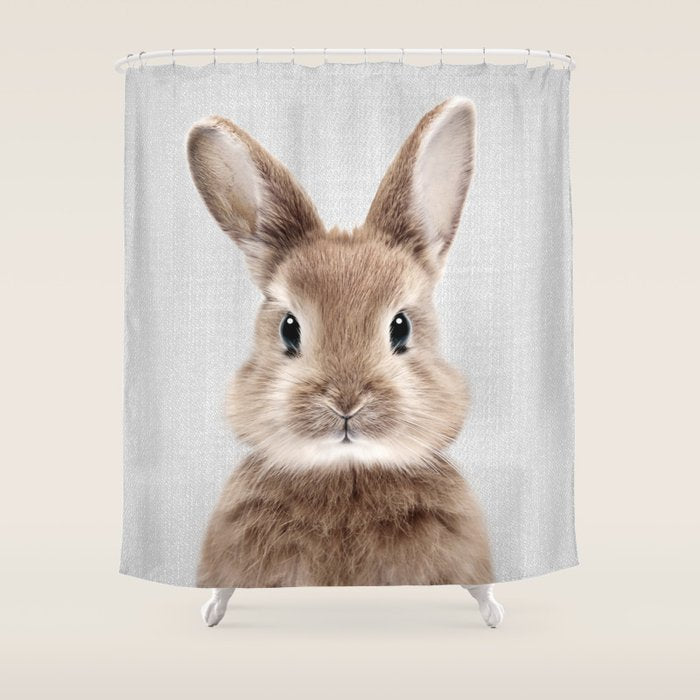 Baby Rabbit - Colorful Shower Curtain Gallery Image 1