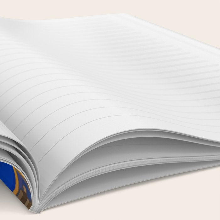 White Klimt Dog with Brown Eyes and Blue Jacket Notebook Gallery Image 2