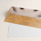 White Klimt Dog with Brown Eyes and Blue Jacket Wrapping Paper Gallery Image 2